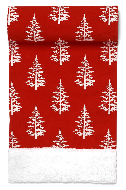 Red with Trees Table Runner