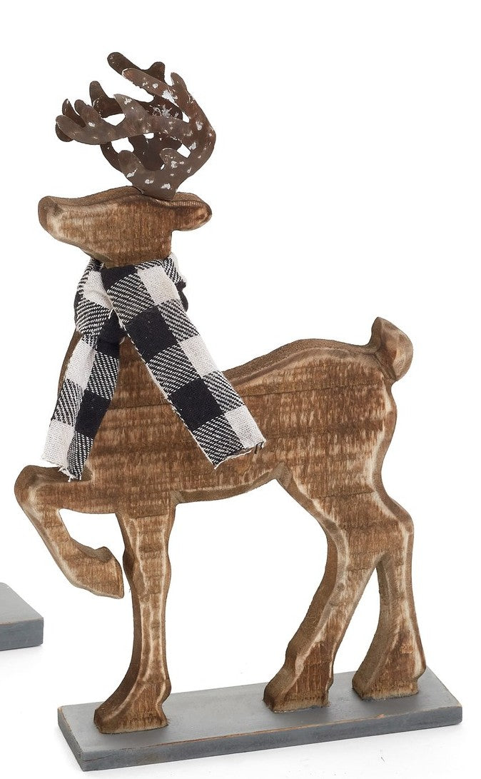 Wooden Deer with Scarf - Small