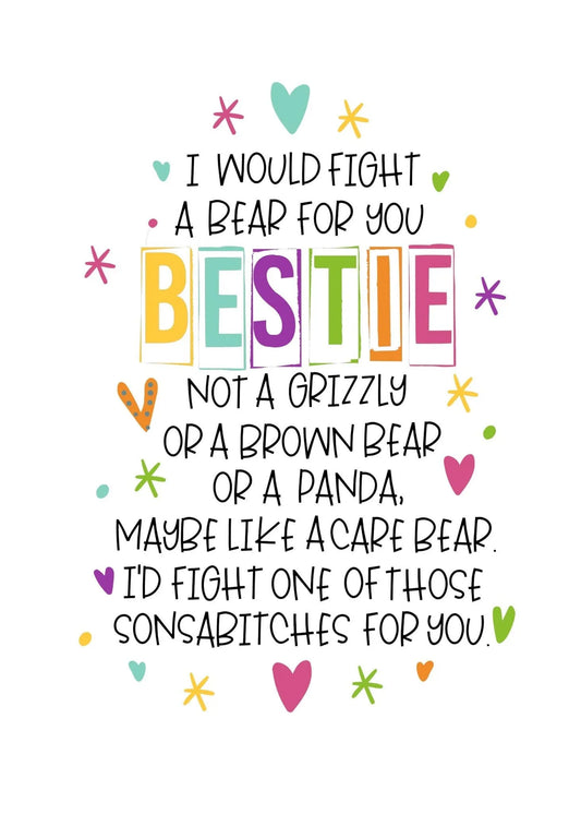 Birthday Card - Fight a Bear