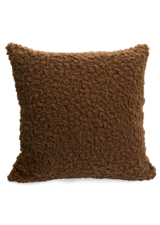 Brown Boucle Cushion 17x17"