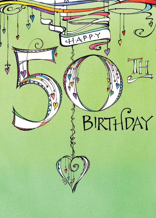 Happy 50th Green Birthday Card