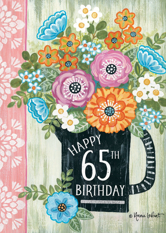 65th Birthday Card - Bday Flowers