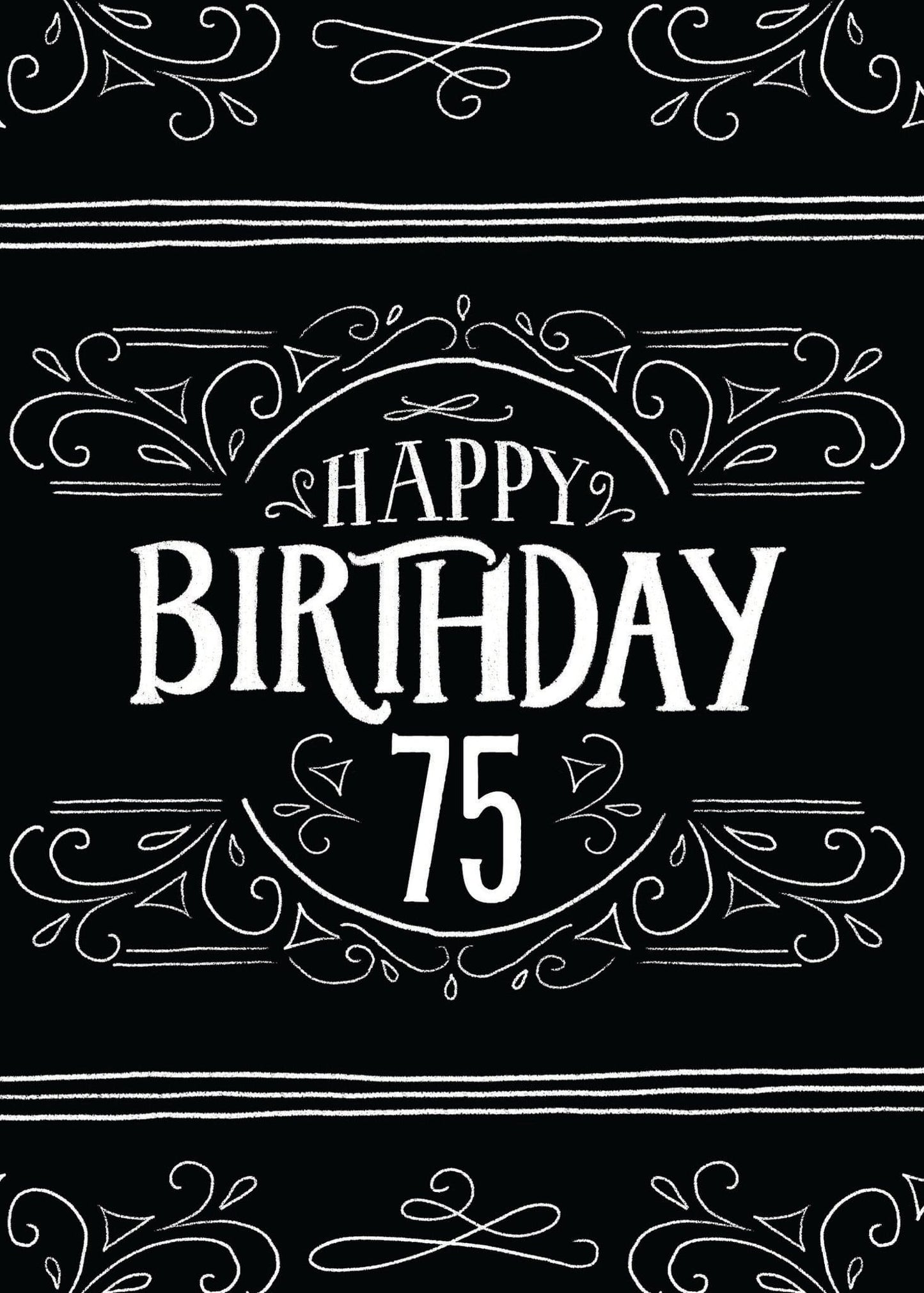 75th Birthday Card - Chalkboard