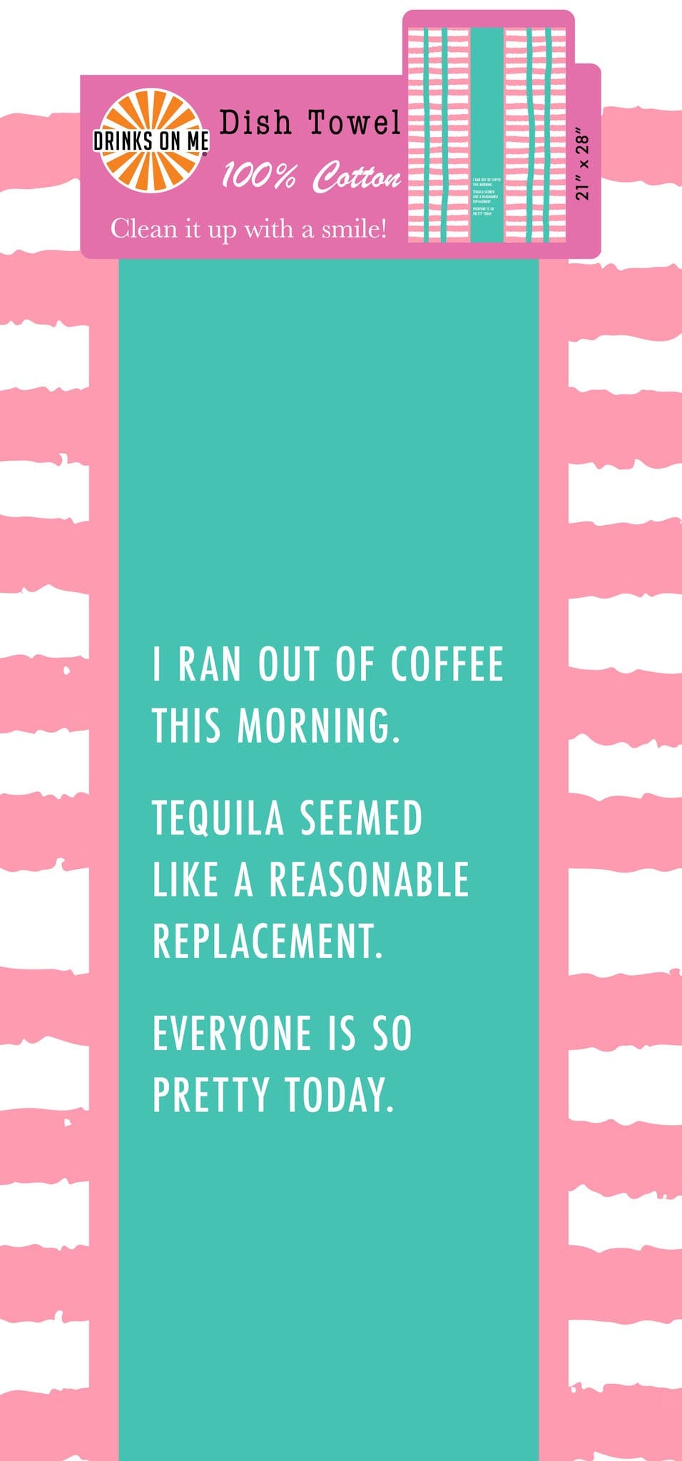 Funny Tea Towel - Ran Out of Coffee