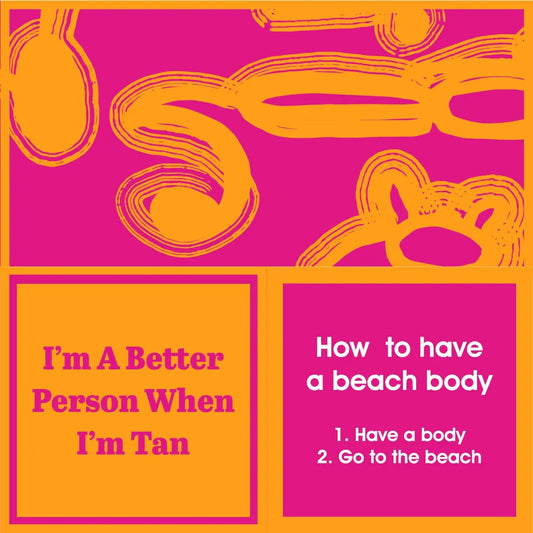 Humorous Reversible Cocktail Napkin- Beach Body