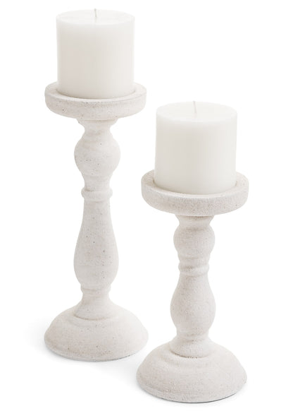 Textured Ecru Candle Holder- Assorted Sizes