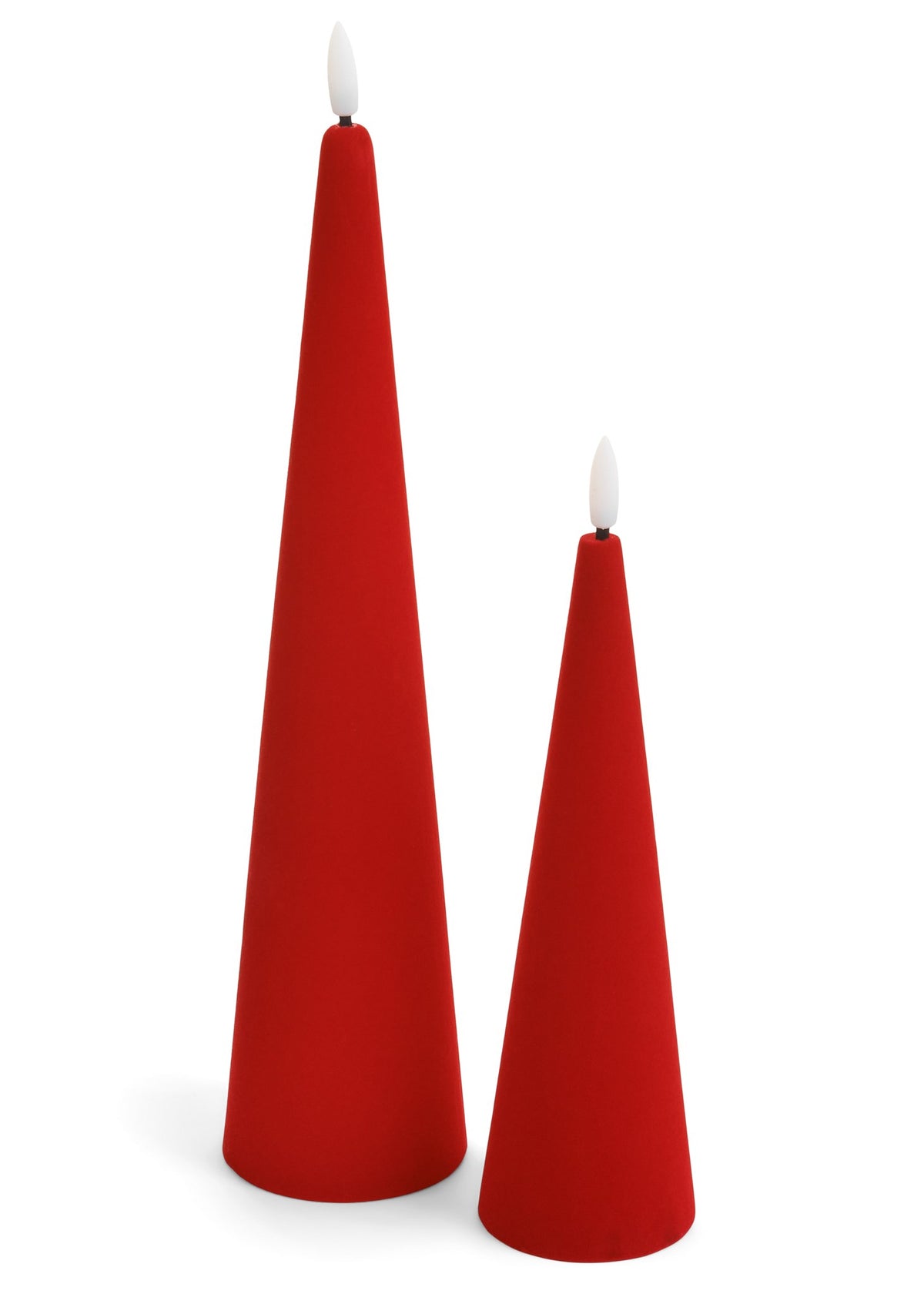 Cone Candle LED Velvet Red
