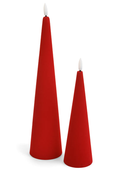 Cone Candle LED Velvet Red