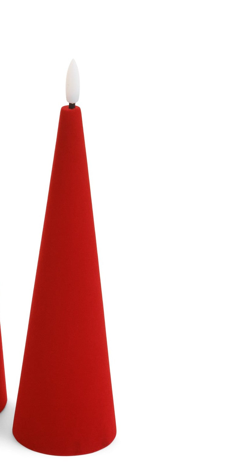 Cone Candle LED Velvet Red