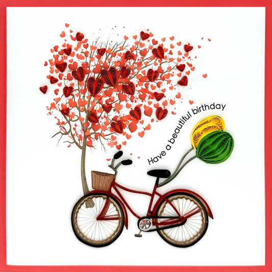 Bicycle Hearts Quilling Paper Art