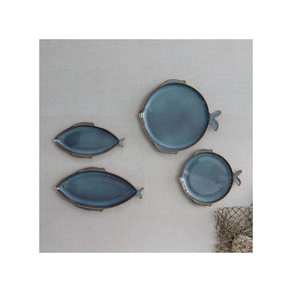 Medium Blue Fish Serving Plate - Joshua & Company
