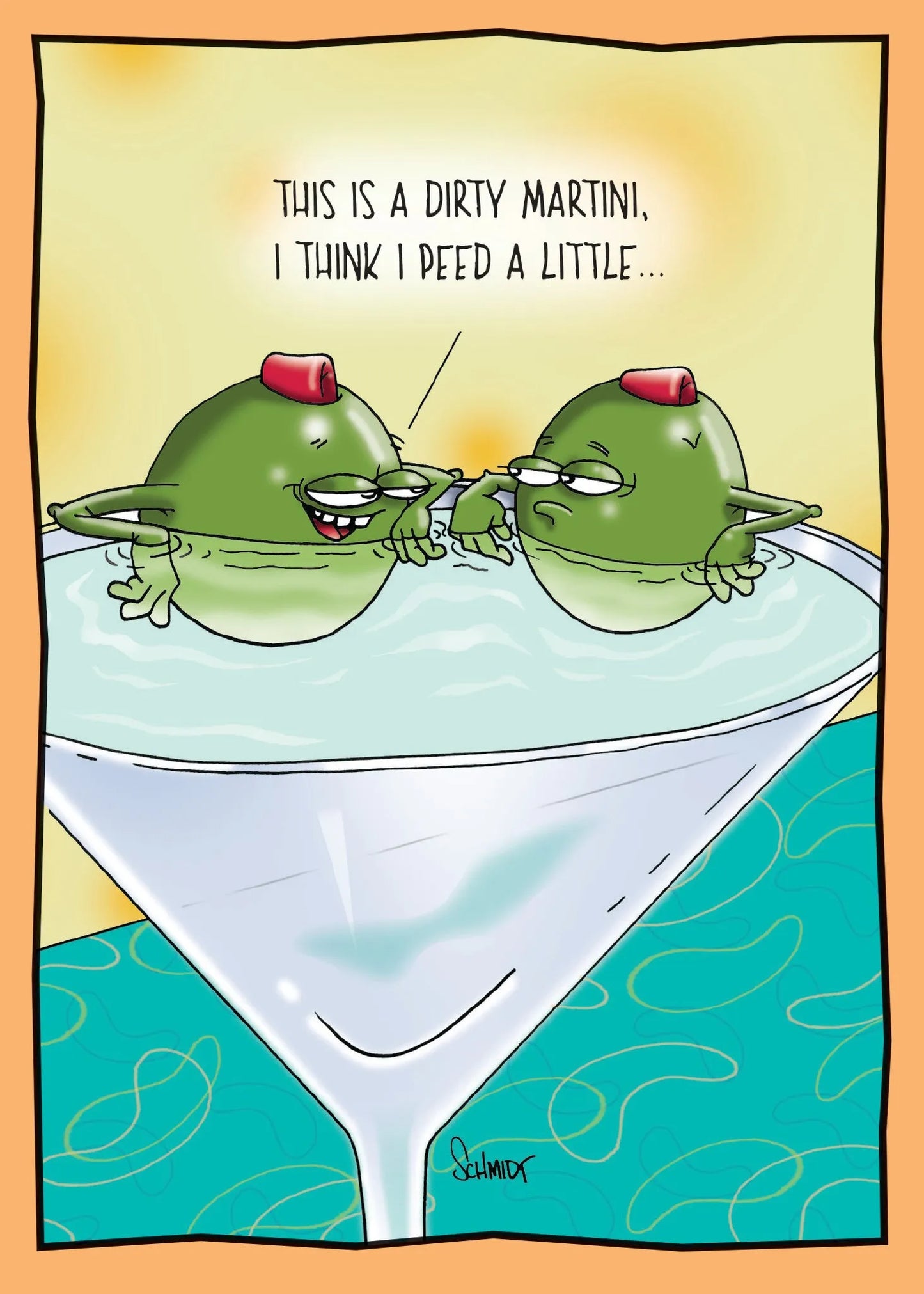 Birthday Card - Olives Talking in Martini