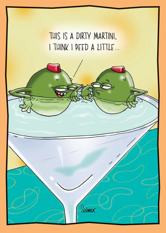 Birthday Card - Olives Talking in Martini