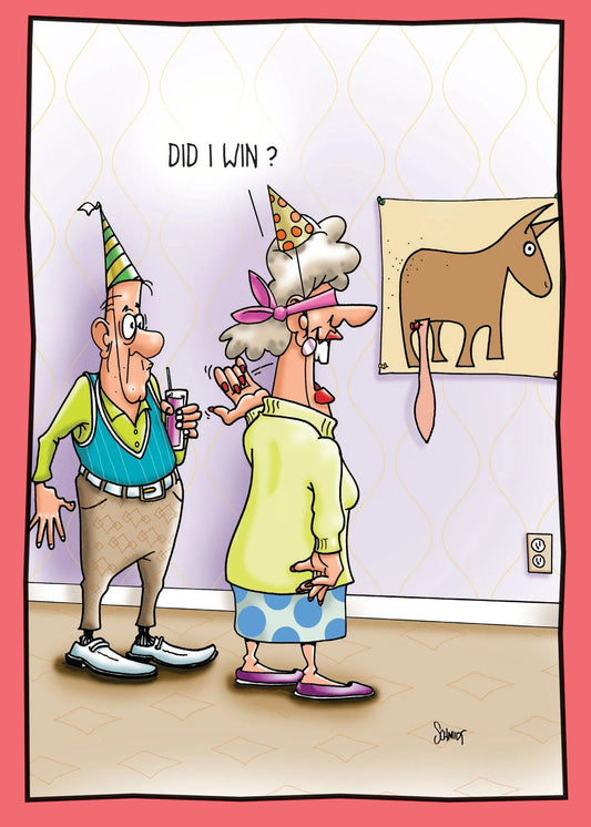 Birthday Card - Pin The Tail On The Donkey