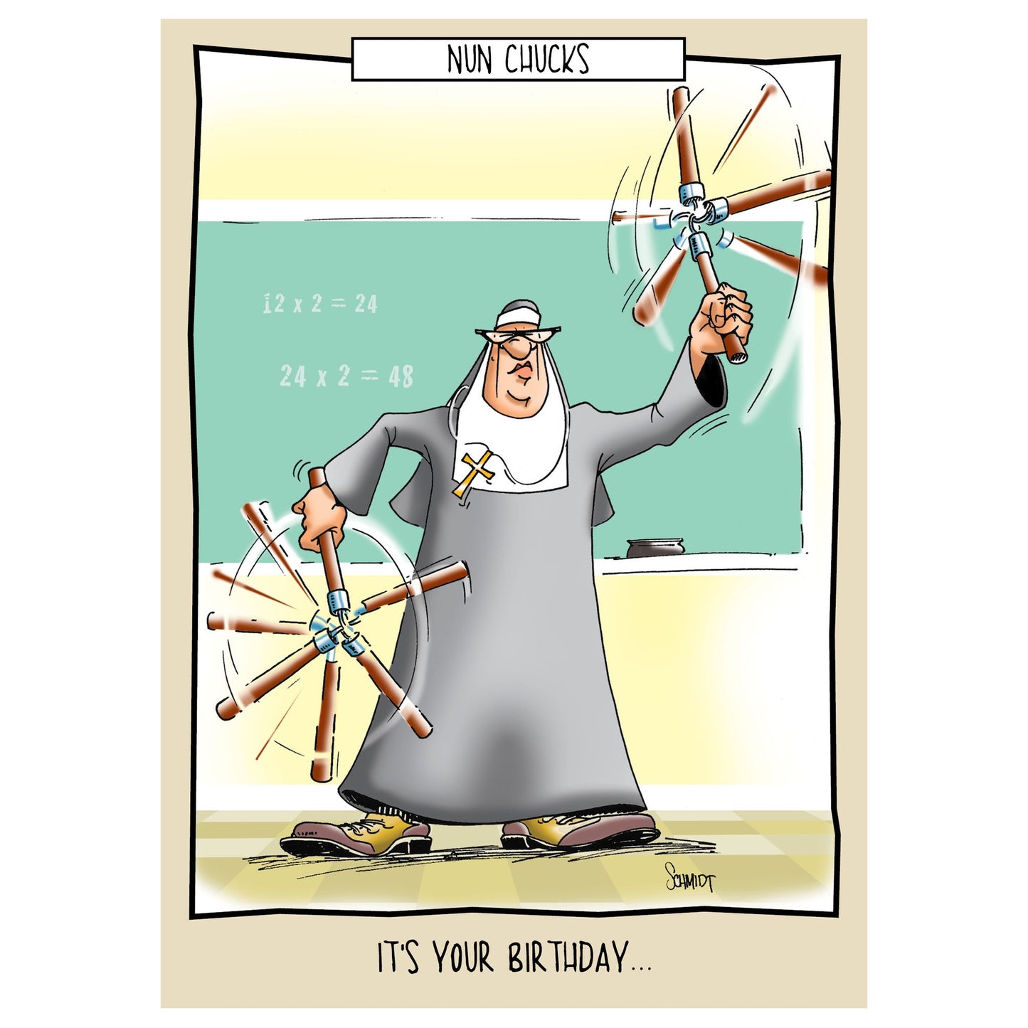 Birthday Card - Nunchucks