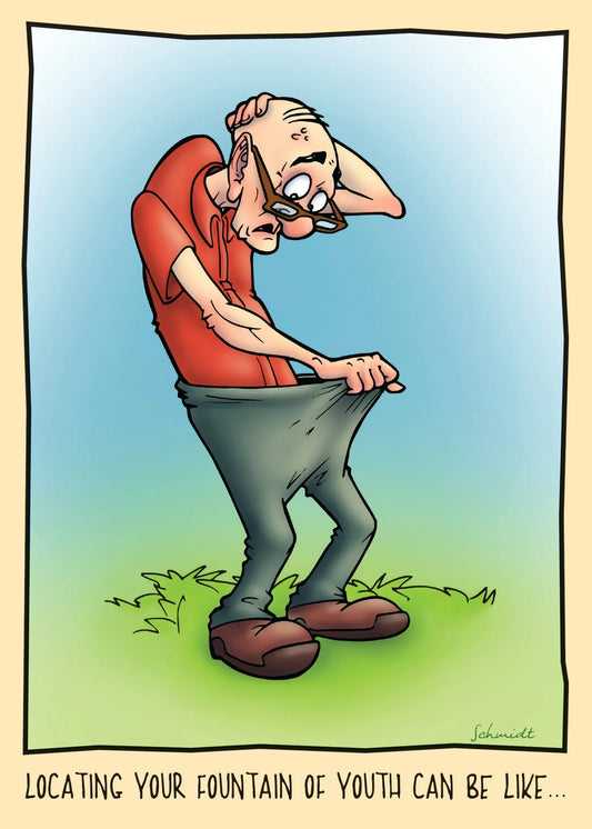 Birthday Card - Guy Looking In Pants