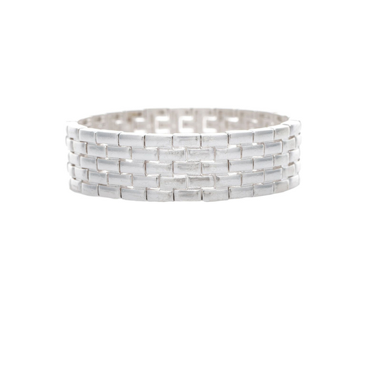 Rain - Silver Brick Link Bracelet