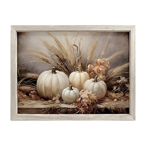 White Pumpkin Print Rectangular