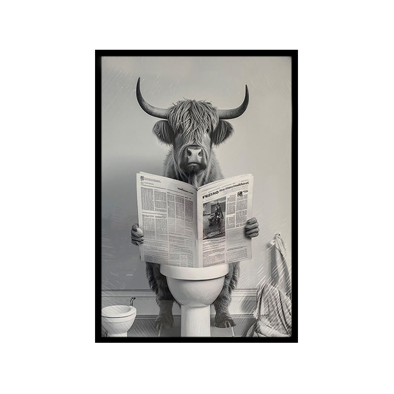 Highland Cow Reading Newspaper - Joshua & Company