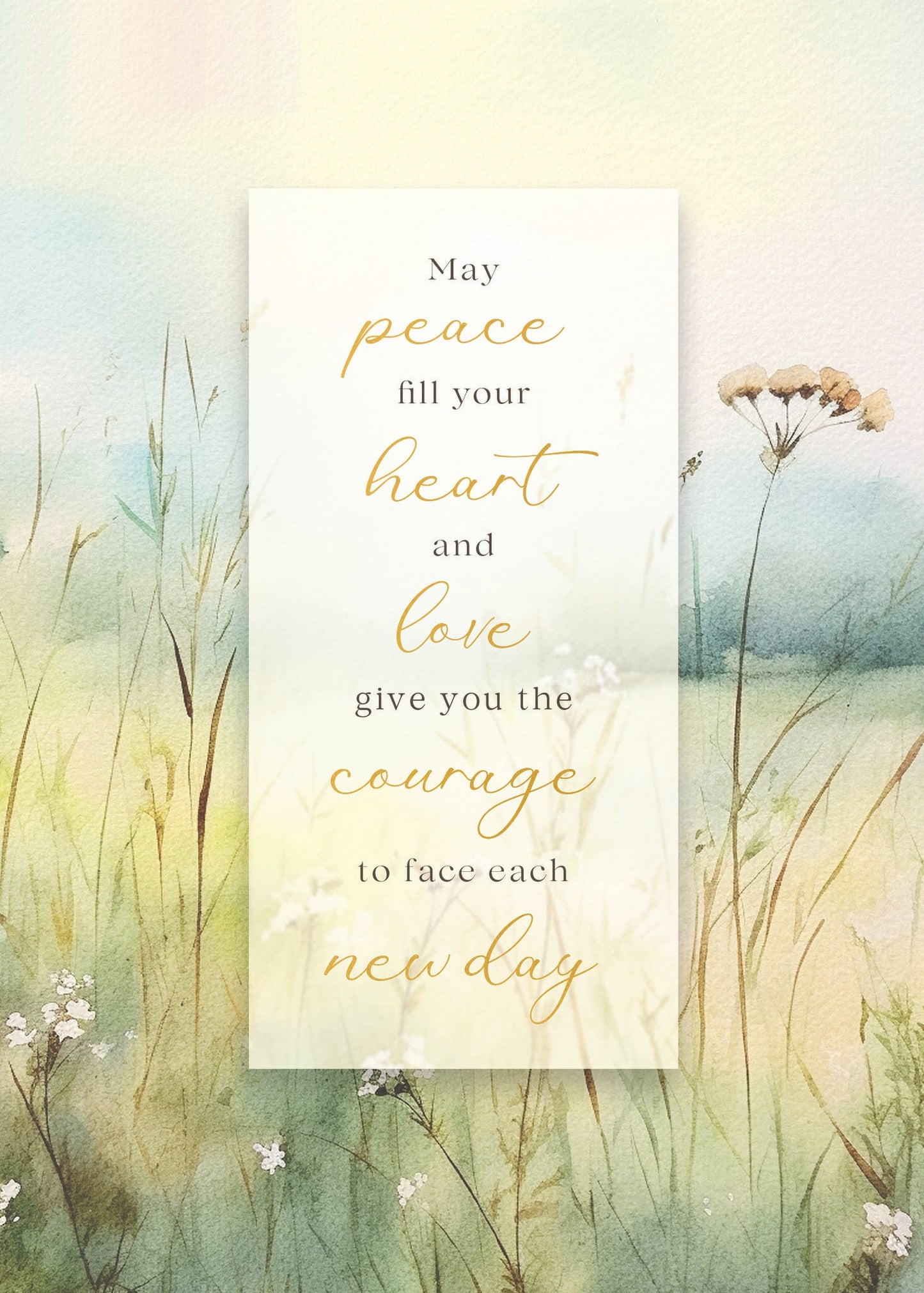 Sympathy Card - Peace Fill Your Heart