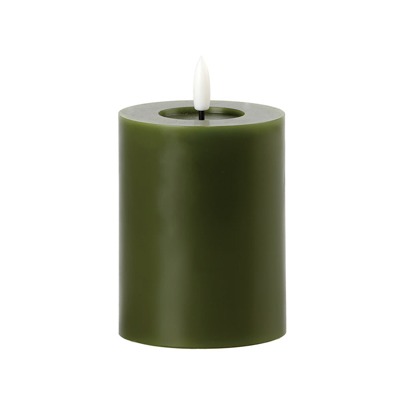 Moss Green LED Candle 3x4
