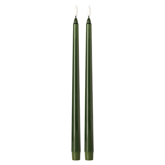 Moss Green LED Taper Candle 15" (Set of 2)