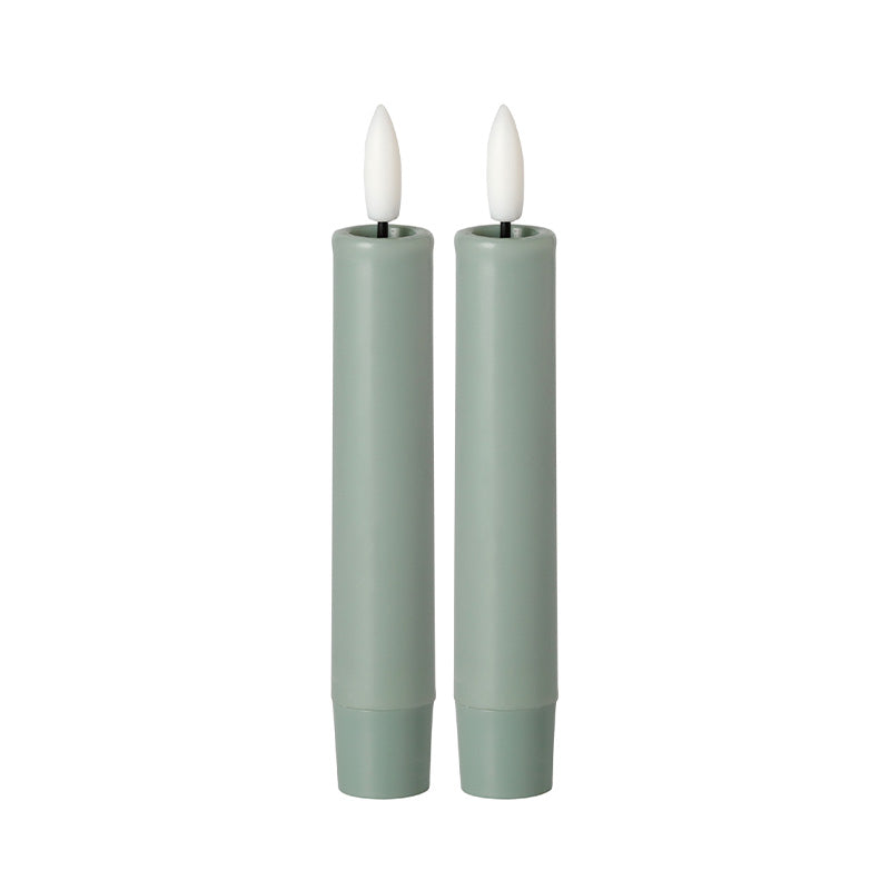 Sage Green LED Flameless Dinner Candle 6"