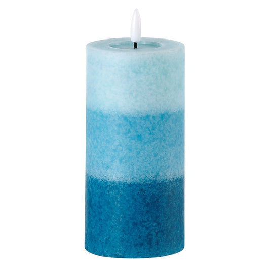 Blue Ombre LED Candle 3x6"