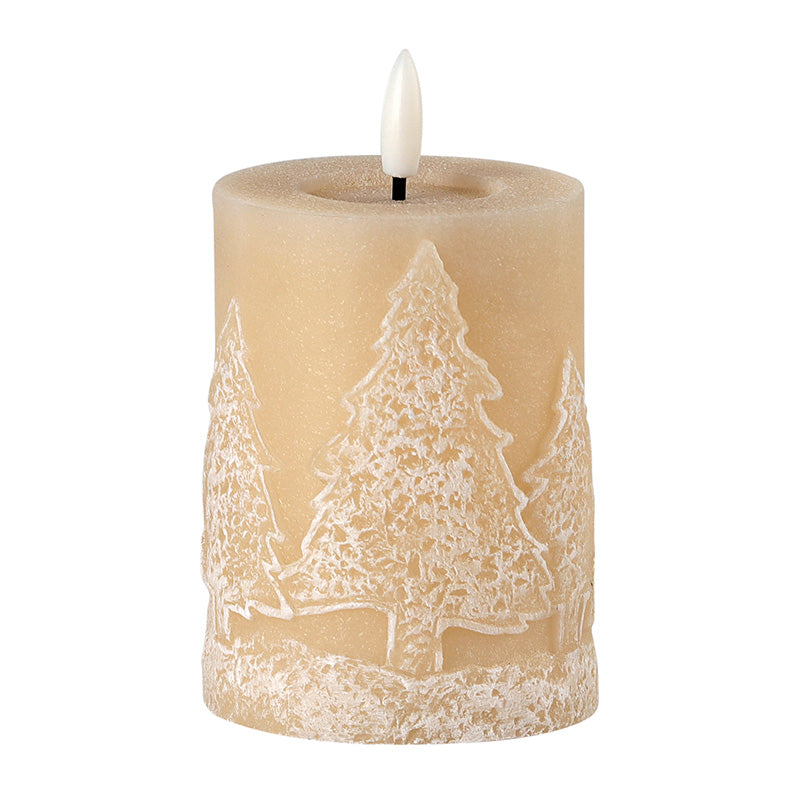 Amber Tree LED Candle  3x4"