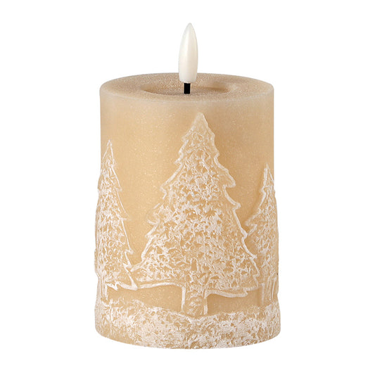 Amber Tree LED Candle  3x4"