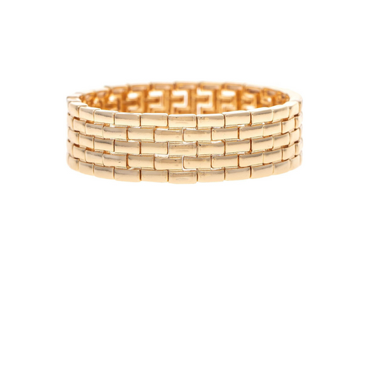 Rain - Gold Brick Link Bracelet