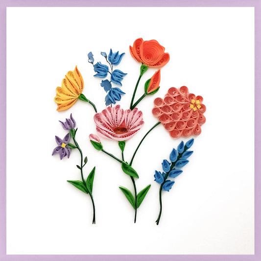Wildflowers Quilling Paper Art Card - Blank