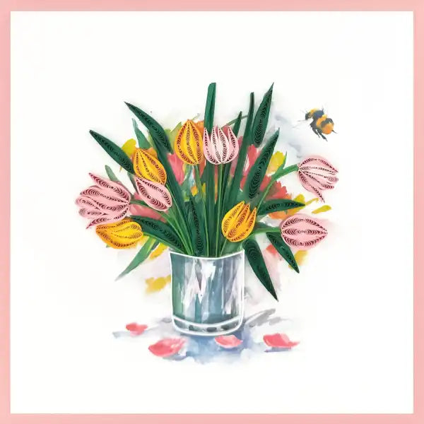 Quilling Card -Tulips in Vase