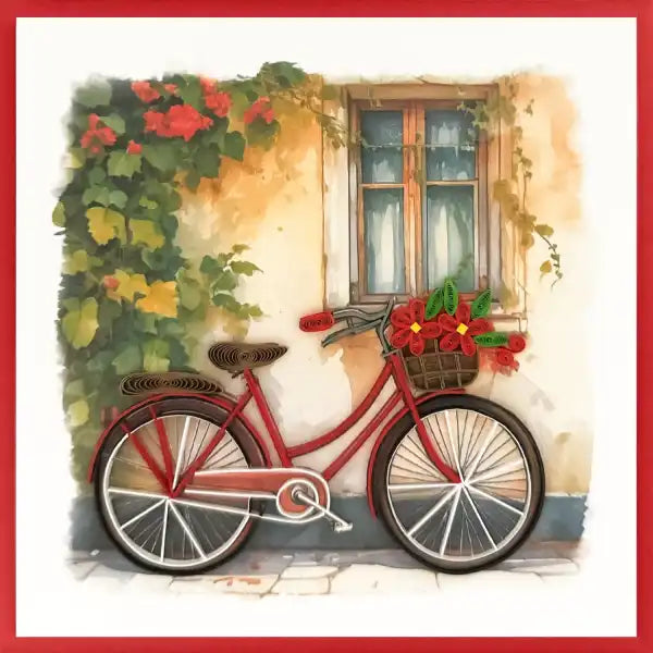Quilling Card -Red Bicycle