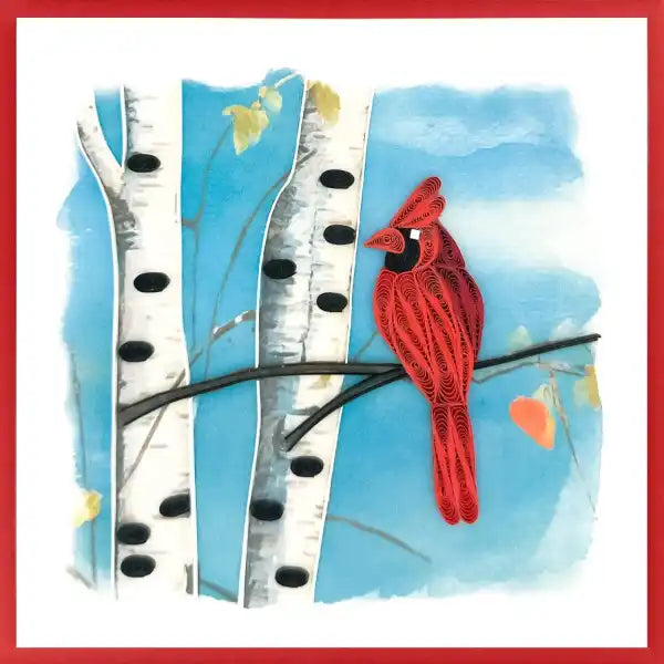 Quilling Card -Cardinal Birch Tree
