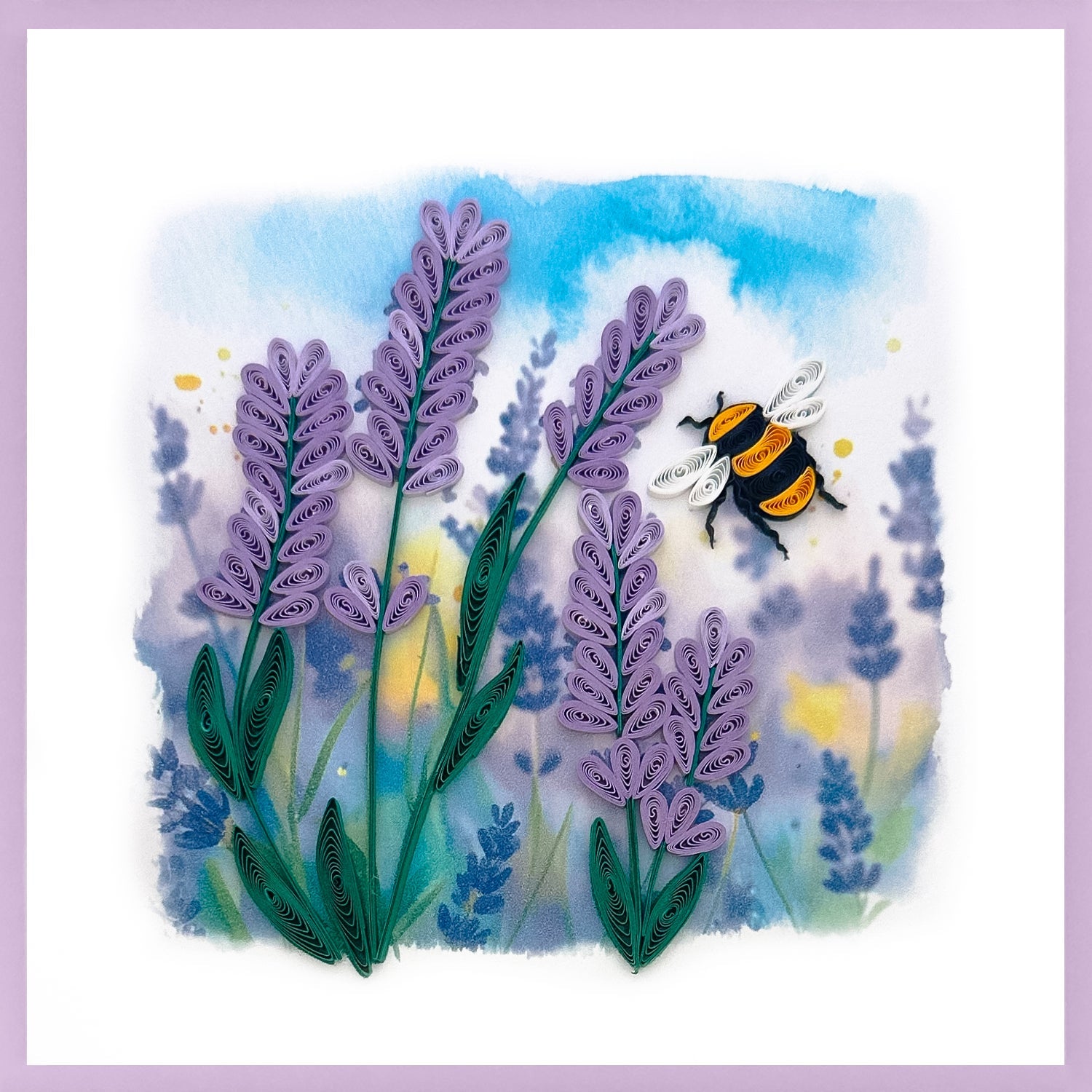 Quilling Card - Bee Lavender - Joshua & Company