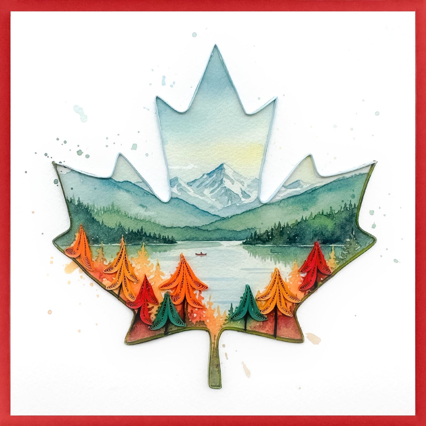 Quilling Card - Maple Leaf Landscape