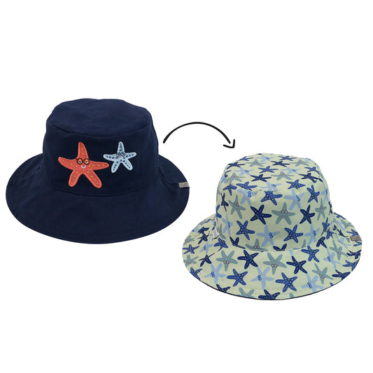 Flapjack Kids Reversible Sun Hat - Starfish