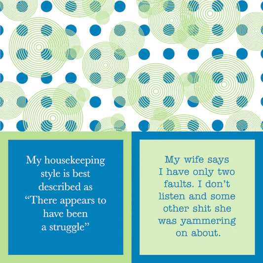 Humorous Reversible Cocktail Napkins Housekeeping