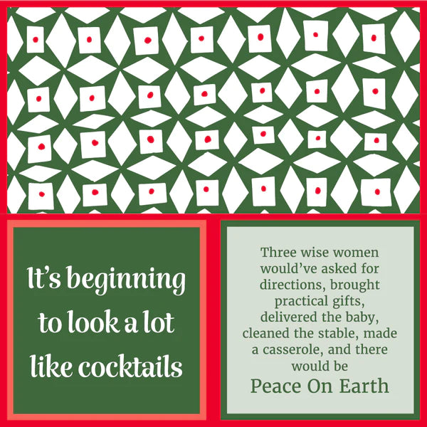 Humorous Reversible Cocktail Napkins Peace on Earth