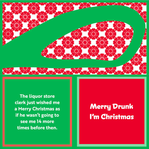 Humorous Reversible Cocktail Napkins Merry Drunk