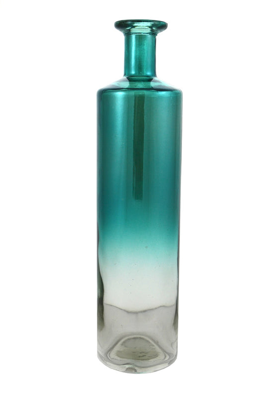 Blue Mercury Glass Bottle 11.5"