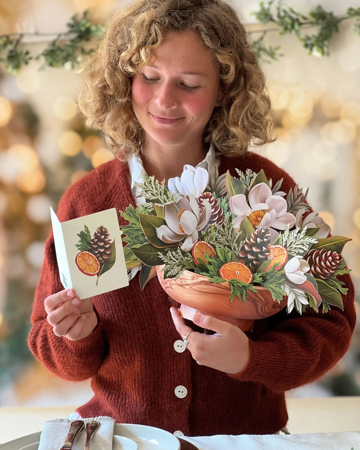 Pop Up Card - Winter Magnolia