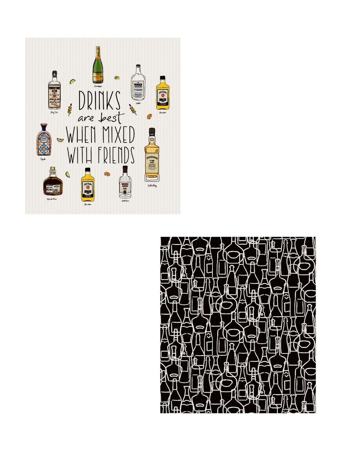 Swedish Dishcloth - Mixed Drinks (s/2)