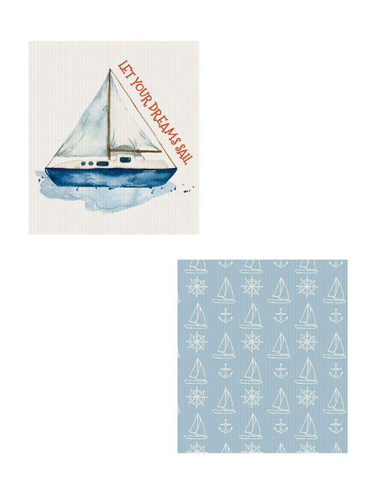 Swedish Dishcloth - Sailing Boat (s/2)