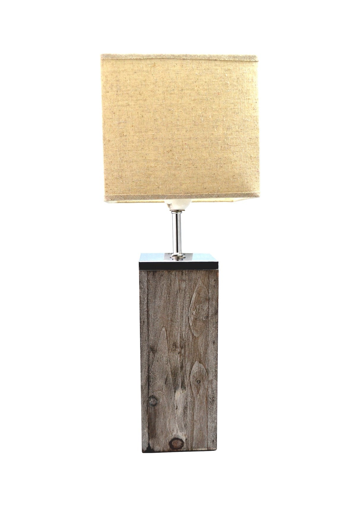 Lamp with Rectangle Wood Base