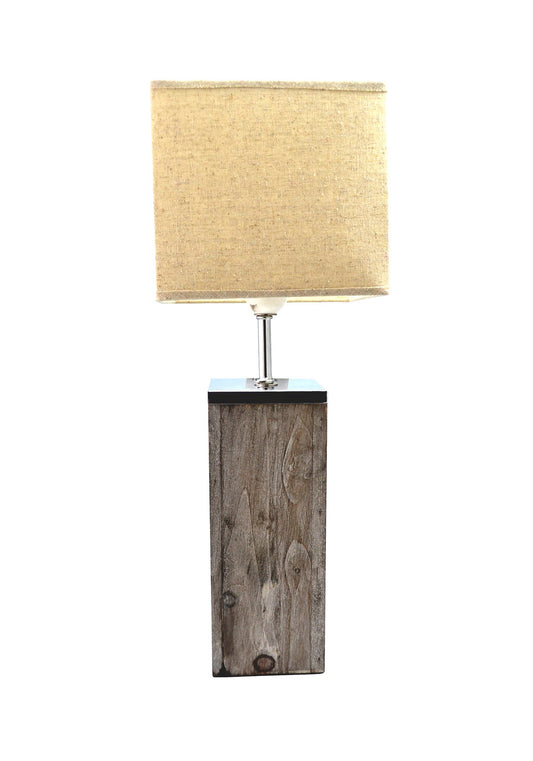 Lamp with Rectangle Wood Base