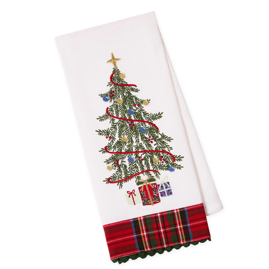 Trim the Tree Embellished Tea Towel