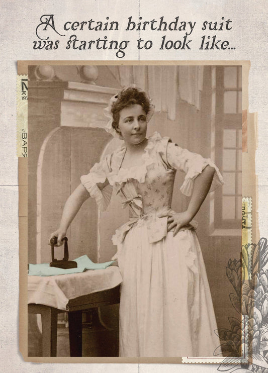 Birthday Card - Birthday Suit Iron