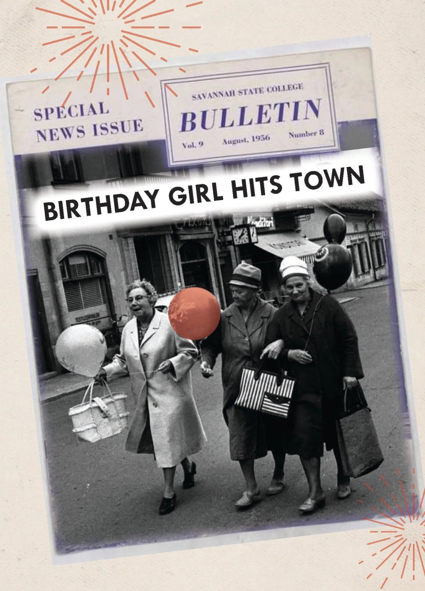 Birthday Card - Birthday Girl Hits Town